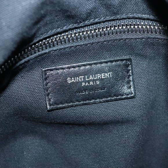 SAINT LAURENT Shoulder Bag Canvas Leather Gray Black Silver Auth bs19151 - Picture 15 of 16